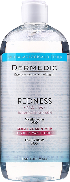 Міцелярна вода для чутливої шкіри з судинами, надаючи заспокійливу дію на почервоніння - Dermedic Redness Calm