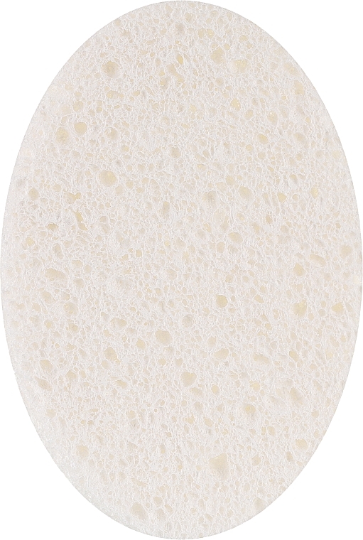 Спонж для умывания "Овал", 7,5х10,5 см, белый - QPI — фото N1