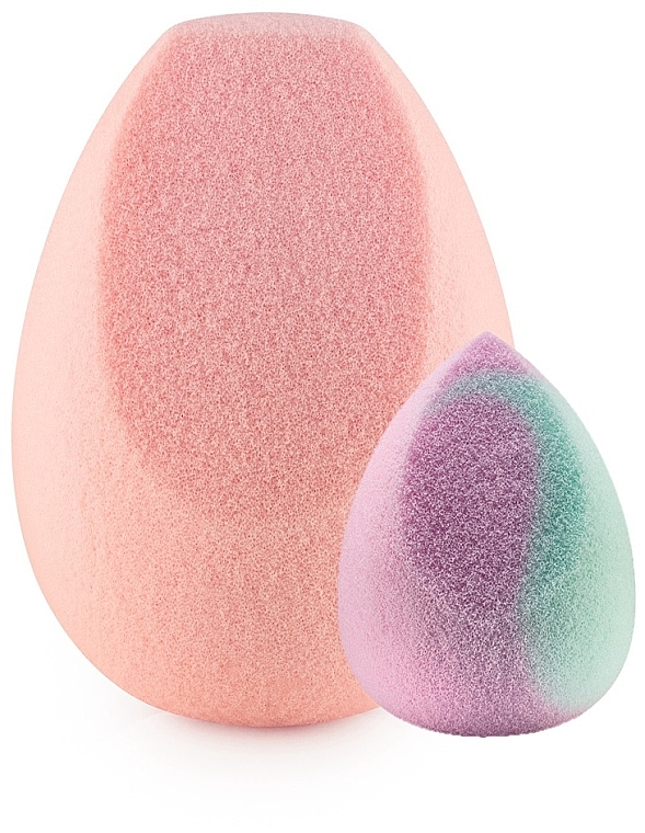 Набор спонжей для макияжа - Boho Beauty Candy Pink Top Cut Regular And Mini Pastel Cut (sponge/2pcs) — фото N1