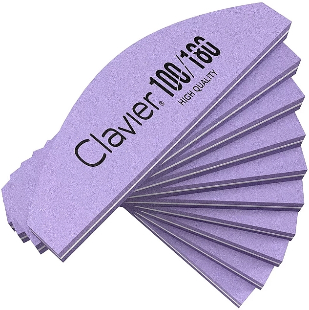 Мініпилочка для нігтів 100/180, фіолетова - Clavier — фото N1