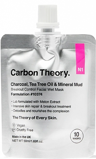 Мінеральна грязьова маска для обличчя - Carbon Theory Breakout Control Mineral Mud Mask — фото N1