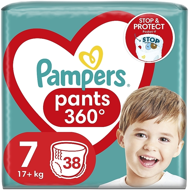 Подгузники-трусики Pants, размер 7, 17+ кг, Jumbo Pack 38 шт. - Pampers — фото N1