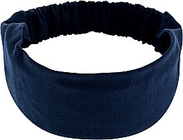 Повязка на голову, трикотаж прямая, темно-синяя "Knit Classic" - MAKEUP Hair Accessories — фото N1