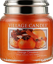 Ароматическая свеча в банке - Village Candle Orange Cinnamon Glass Jar — фото N2