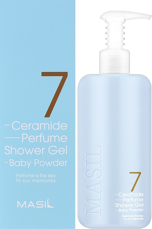 Гель для душа с ароматом детской присыпки - Masil 7 Ceramide Perfume Shower Gel Baby Powder — фото N2