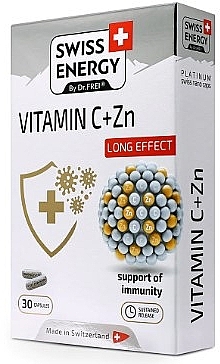 Вітаміни в капсулах "Вітамін С + цинк" - Swiss Energy Vitamin C + Zn Long Effect — фото N1