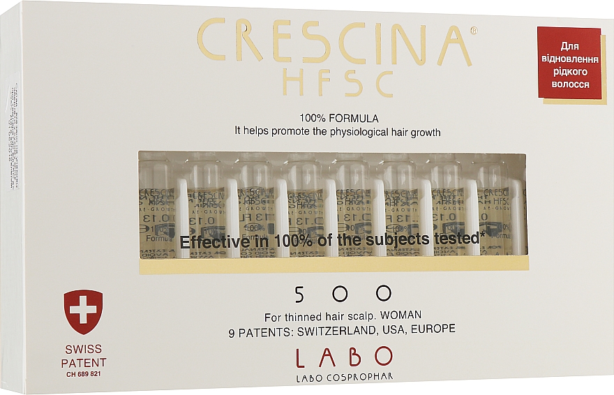 Засіб для відновлення росту волосся у жінок 500 - Crescina Re-Growth Anti-Hair Loss Complete Treatment 500 Woman — фото N1