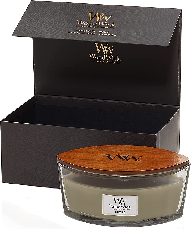 Ароматическая свеча в подарочной упаковке - Woodwick Ellipse Fireside Gift Set