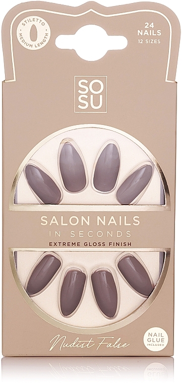 Набор накладных ногтей - Sosu by SJ Salon Nails In Seconds Nudist False — фото N1