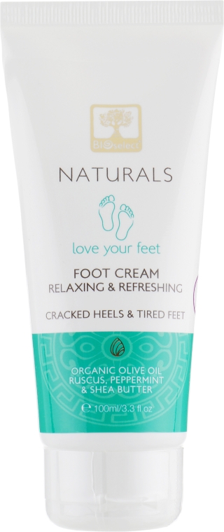 Крем для ног с алоэ и мятой с расслабляющим и освежающим действием - BIOselect Naturals Foot Cream