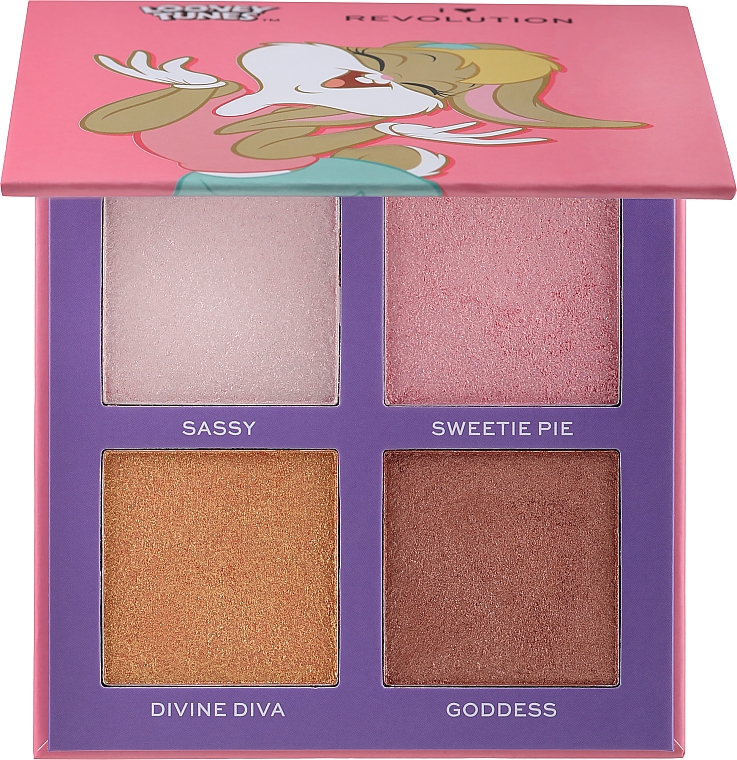 Палетка теней для век, 4 цвета - I Heart Revolution Looney Tunes Bunny Shadow Palette — фото N1