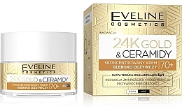 Парфумерія, косметика Живильний крем для обличчя - Eveline Cosmetics 24K Gold&Ceramidy Nourishing Cream 70+