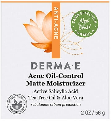Матирующий крем от акне для контроля жирности кожи - Derma E Anti-Acne Rebalancing Cream Active Salicylic Acid — фото N3