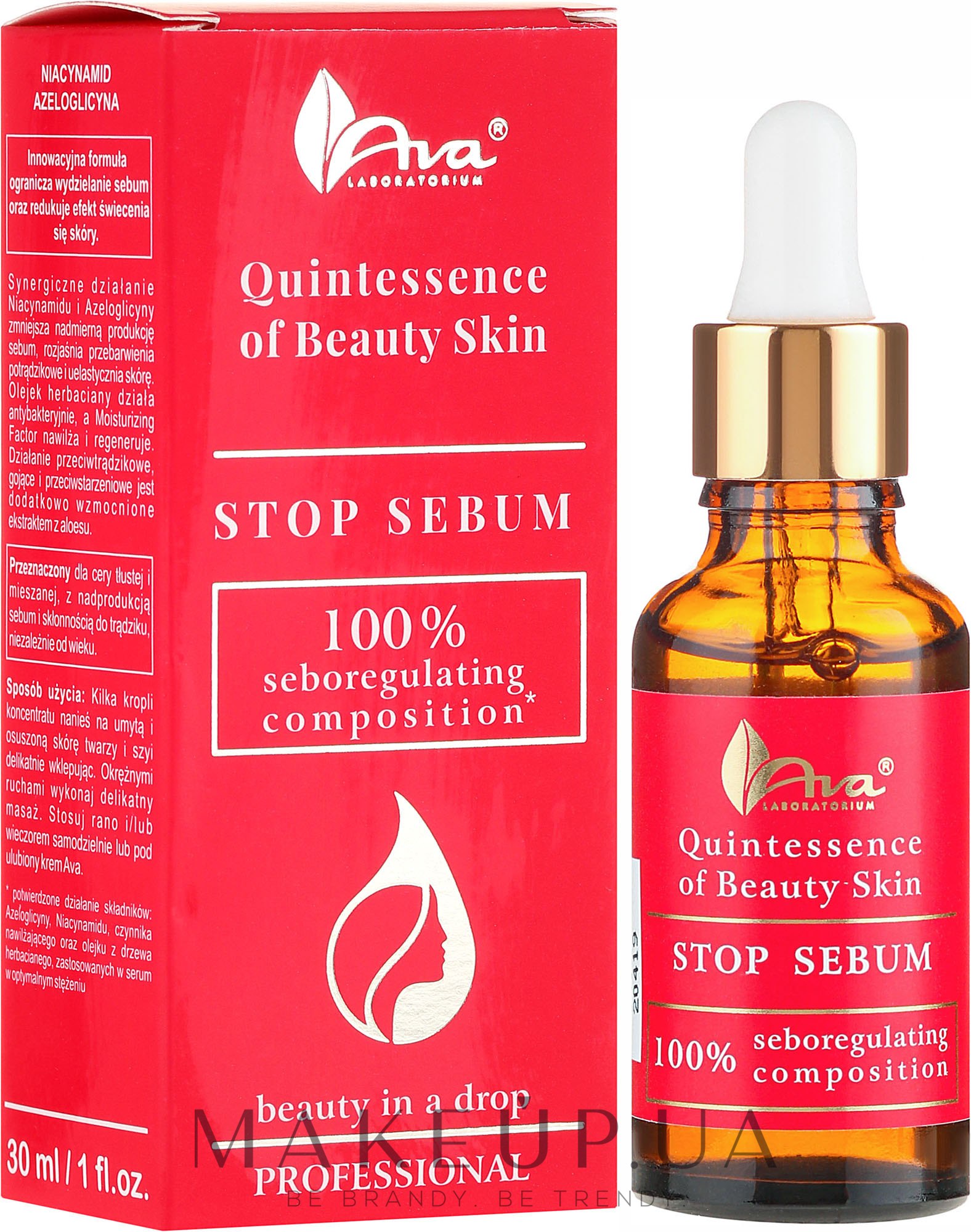 Сыворотка для жирной кожи лица - Ava Laboratorium Quintessence Of Beauty Stop Sebum Serum — фото 30ml