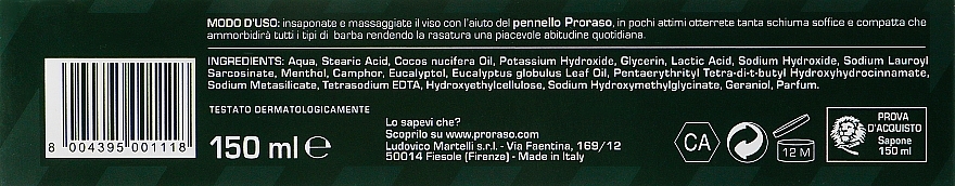 УЦІНКА Крем для гоління з екстрактом евкаліпта і ментолу - Proraso Green Line Refreshing Shaving Cream * — фото N2