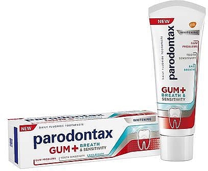 Отбеливающая зубная паста - Parodontax Gum+Breath and Sensitivity — фото N1