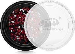 Парфумерія, косметика Стрази для нігтів - PNB Red Mix SS2,3,6,8,10,12 Glass