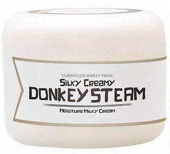 Увлажняющий воздушный крем на основе ослиного молока - Elizavecca Silky Creamy Donkey Steam Moisture Milky Cream — фото N1