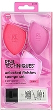 Духи, Парфюмерия, косметика Набор - Real Techniques Unlocked Finishes Sponge Set (sponge/3pcs + cl/gel/30ml)