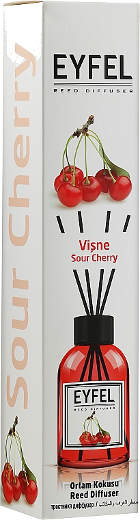 Аромадиффузор "Кислая вишня" - Eyfel Perfume Reed Diffuser Sour Cherry — фото N1