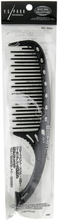 Расческа, 215 мм, черная - Y.S.Park Professional 605 Self Standing Shampoo Combs Black — фото N1