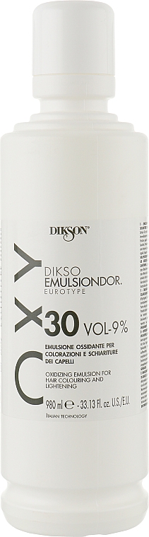 Окислювач для волосся - Dikson Oxy Oxidizing Emulsion For Hair Colouring And Lightening 30 Vol-9% — фото N1