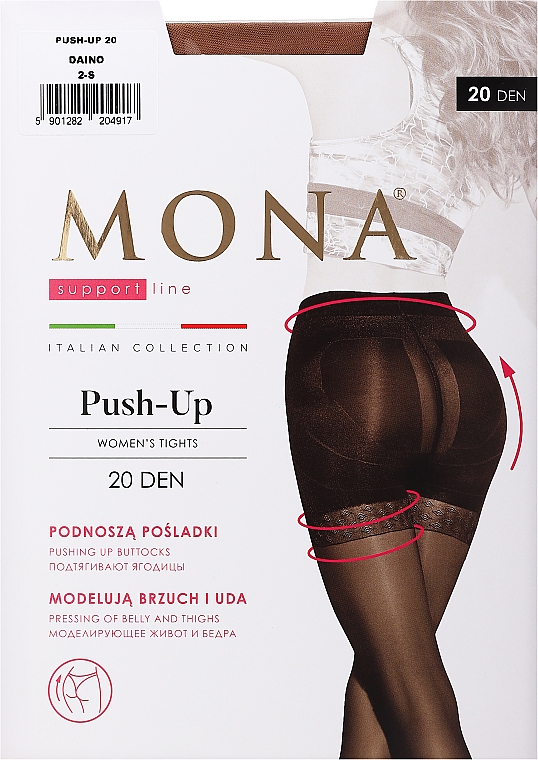 Колготки для женщин "Push-Up" 20 Den, daino - MONA — фото N1