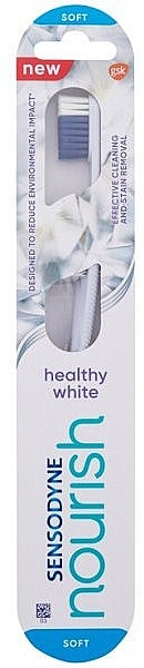 Зубна щітка м'яка, світло-блакитна - Sensodyne Nourish Healthy White Soft Toothbrush — фото N1