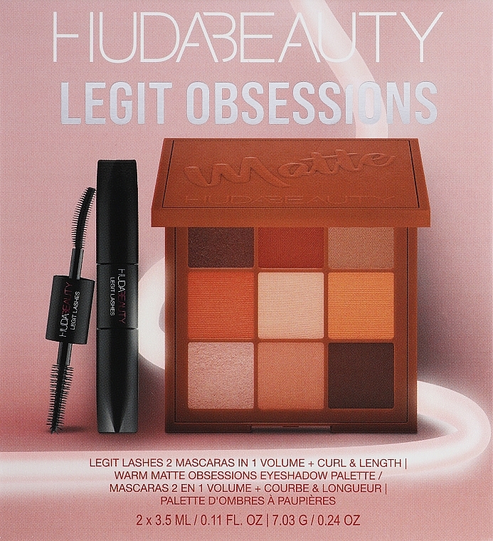 Набір - Huda Beauty Obsessions Warm (mascara/2x3.5ml + palette/7.03g) — фото N2