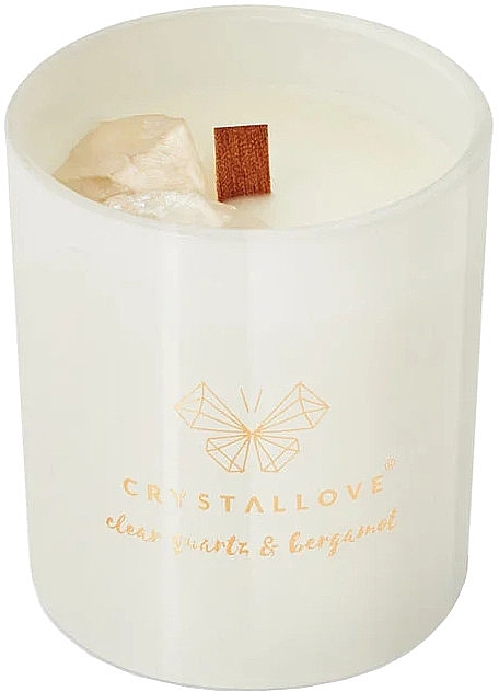 Соєва свічка з гірським кришталем і бергамотом - Crystallove Soy Candle With Rock Crystal & Bergamot — фото N1