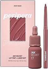 Парфумерія, косметика Набір - Peripera Ink Velvet + Lip Liner Set Rosy Nude (tint/4g + lip/liner/0.3g)