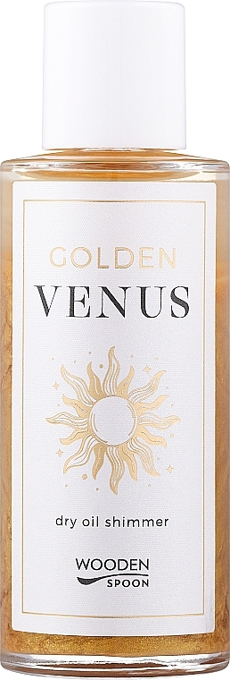 Натуральное сухое масло для лица и тела с золотистым сиянием - Wooden Spoon Golden Venus Dry Oil Shimmer — фото N1
