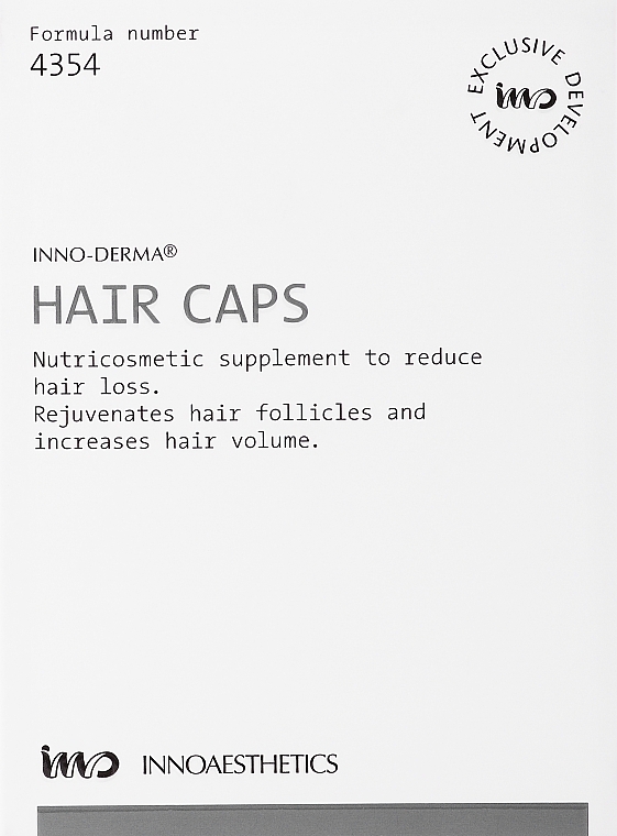 Харчова добавка для уповільнення та запобігання випадінню волосся - Innoaesthetics Inno-Caps Hair — фото N1
