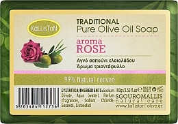 Традиційне мило з оливкової олії, з ароматом троянди - Kalliston Traditional Olive Oil Soap — фото N1