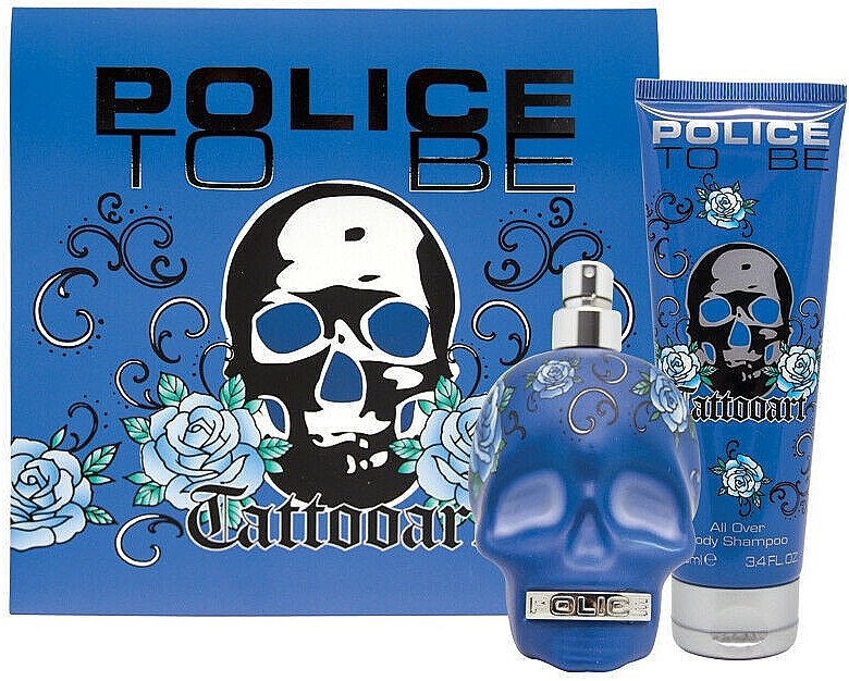 Police To Be Tattooart For Man - Набор (edt/40ml + b/wash/100ml) — фото N1