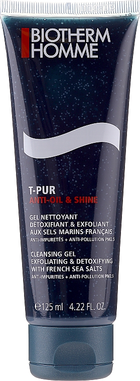 Детоксифицирующее и отшелушивающее очищающее средство - Biotherm T-Pur Anti-Oil & Shine Exfoliating Facial Cleanser — фото N1