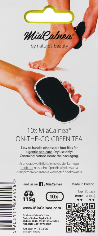 Набір дорожніх терок для ніг "Green Tea" - MiaCalnea On The Go Green Tea — фото N4