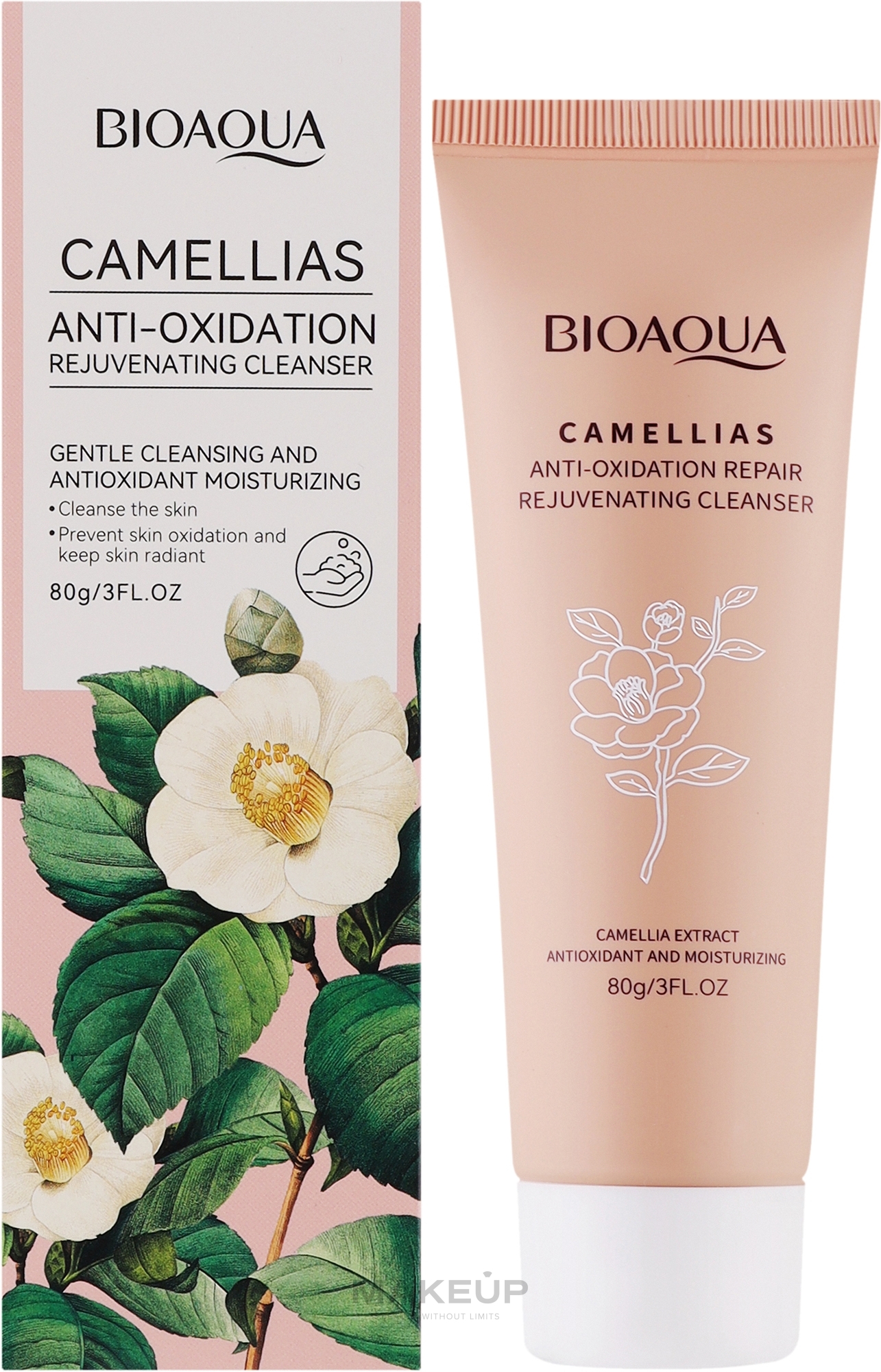 Пінка для вмивання з екстрактом камелії - Bioaqua Camellias Anti-Oxidation Rejuvenating Cleanser — фото 80g