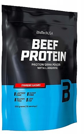 Протеин говяжий "Клубника" - BioTechUSA Beef Protein Strawberry Drink Powder — фото N1