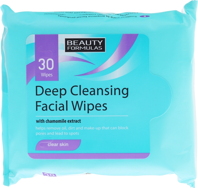 Очищающие салфетки для лица - Beauty Formulas Deep Cleansing Facial Wipes — фото N1