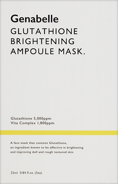 Маска з глутатіоном для обличчя - Genabelle Glutathione Brightening Ampoule Mask