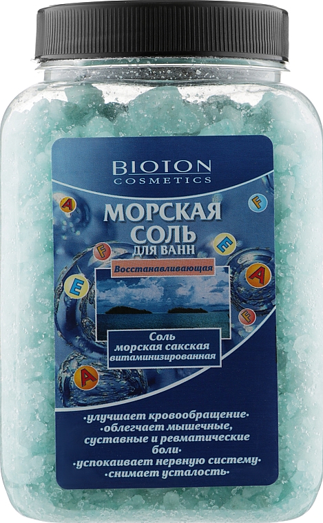 Відновлювальна сіль для ванн "Сакська вітамінізована" - Bioton Cosmetics Sea Salt — фото N1