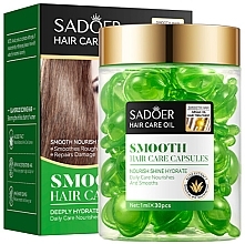 Питательные капсулы для волос с аргановым маслом и алоэ вера - Sadoer Argan Oil Aloe Smooth Hair Care Capsules — фото N1