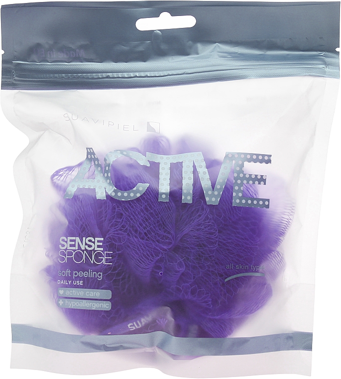 Губка для душу, фіолетова, "Suavipiel Active Sense Sponge" - Suavipiel Active Sense Sponge