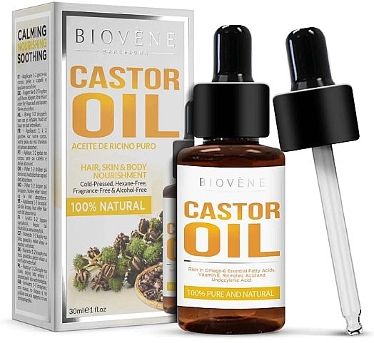 Касторовое масло для волос, кожи и тела - Biovene Castor Oil Hair, Skin & Body Nourishment — фото N2