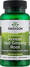 Пищевая добавка "Корейский красный женьшень", 400 мг - Swanson Full Korean Red Panax Ginseng Root — фото N1