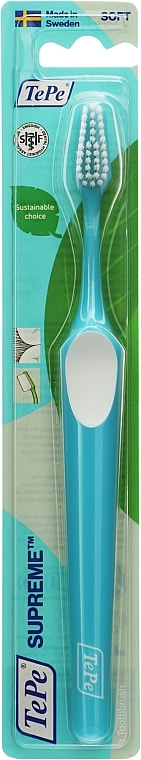 Зубна щітка, м'яка, блакитна - TePe Supreme Toothbrush Soft — фото N1