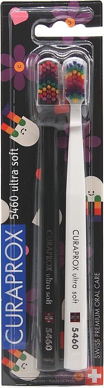 Набір зубних щіток "Ultra Soft", чорна + біла - Curaprox — фото N1