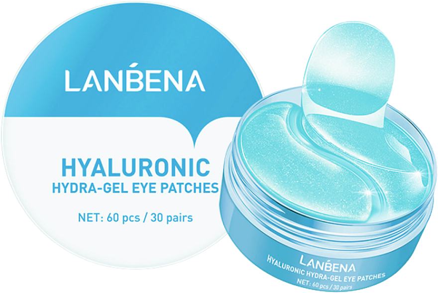 Увлажняющие гидрогелевые патчи для глаз с гиалуроновой кислотой - Lanbena Hyaluronic Hydra-gel Eye Patches