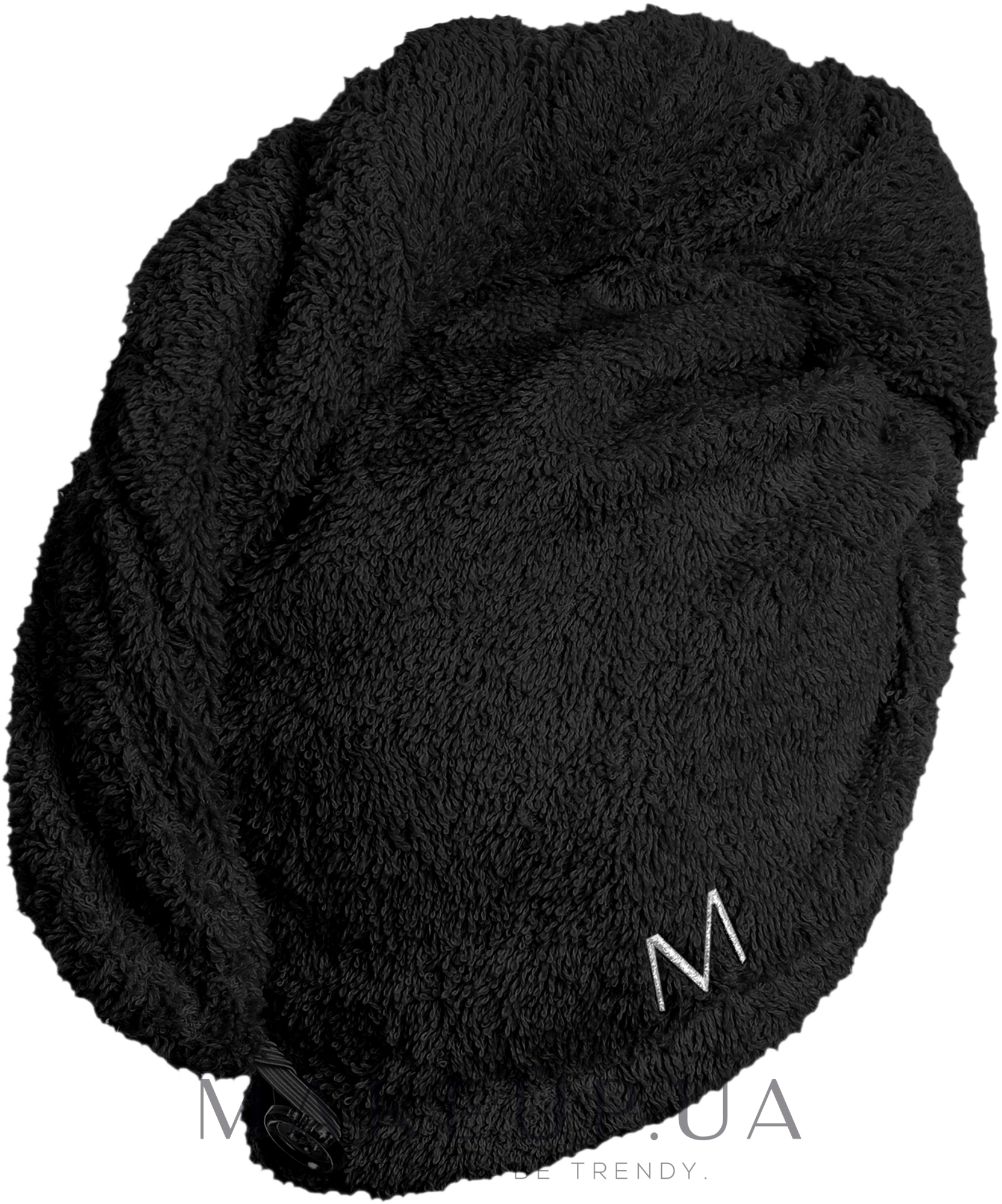 Рушник-тюрбан для сушки волосся, чорний